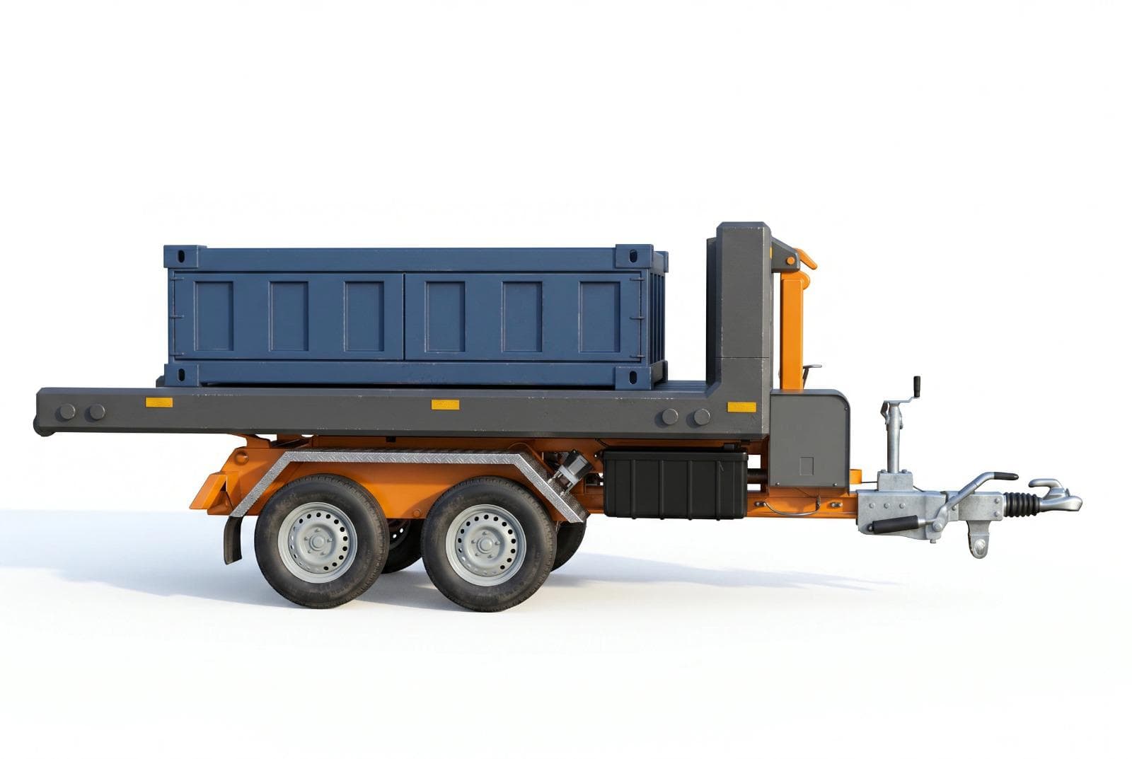An Akkucube add-on battery pack mounted on the Akkuboard deck of the Akkutrailer.