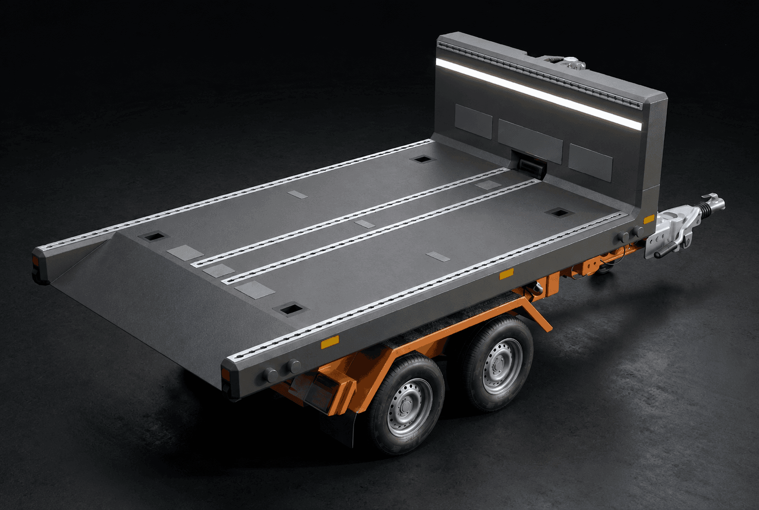 The Akkutrailer mobile battery storage trailer: the Akkuboard battery platform mounted on the trailer chassis.