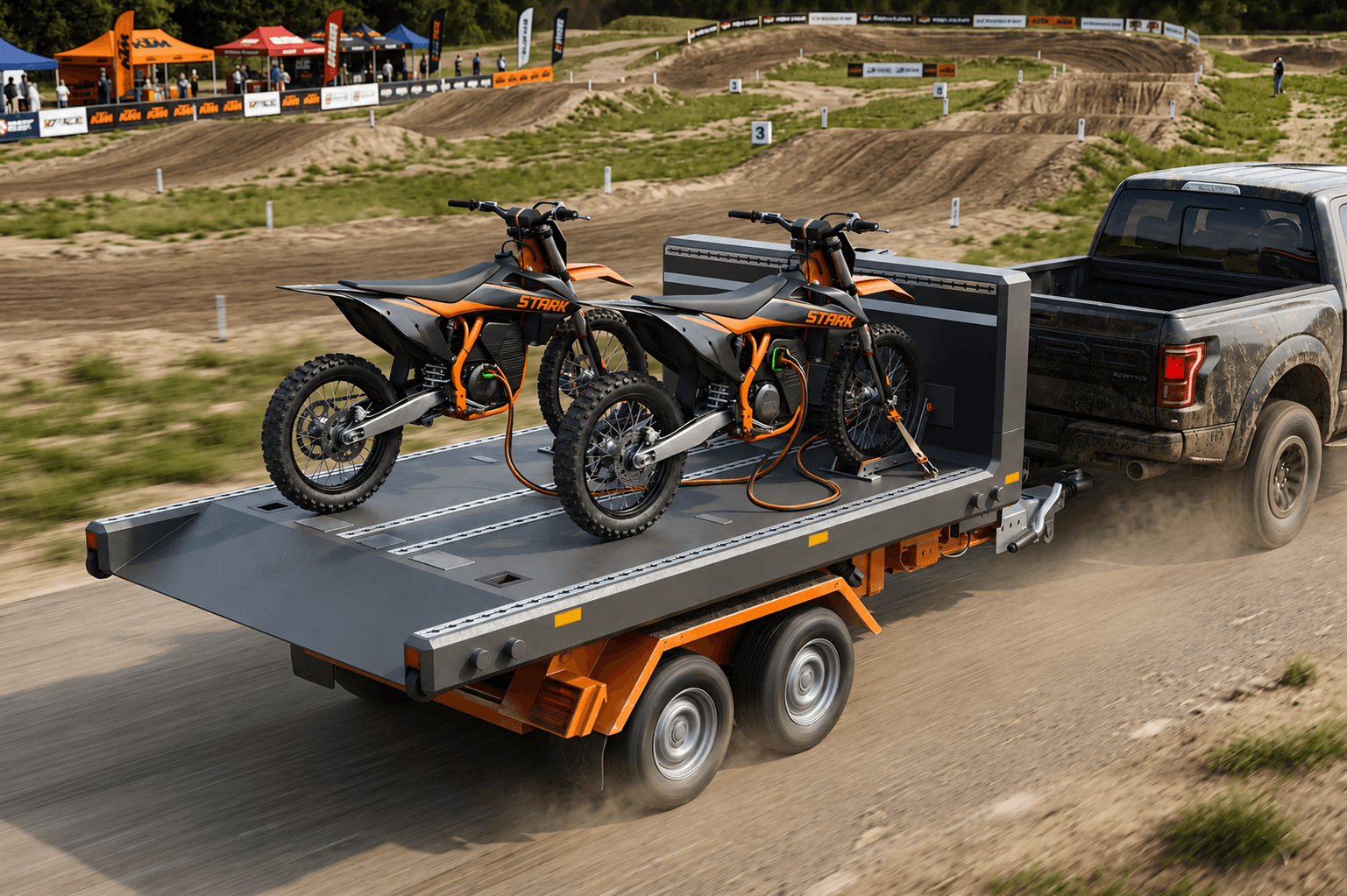 Akkutrailer charging electric bikes