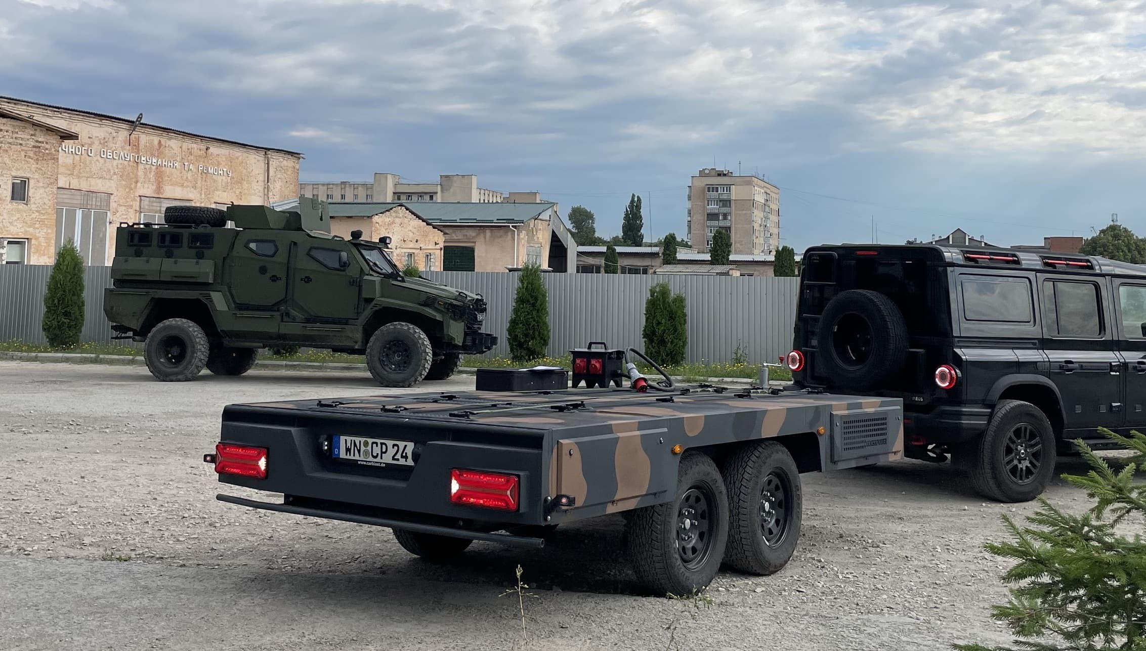 Akkutrailer deployed with a Ukrainian demining battalion in Kamianets-Podilskyi.